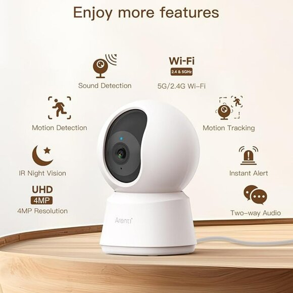 ARENTI Camera Indoor Pet/Baby Monitor/Home Security AI Motion Detection Tracking - Picture 2 of 9